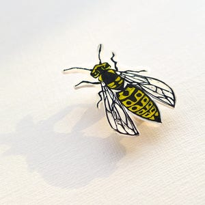 Wasp Badge wasp jewelry, yellowjacket brooch, wasp pin image 1