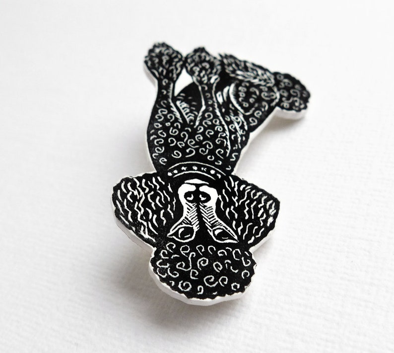 Poodle Brooch, dog pin badge, pretty poodle, dog badge, handmade in the UK image 4