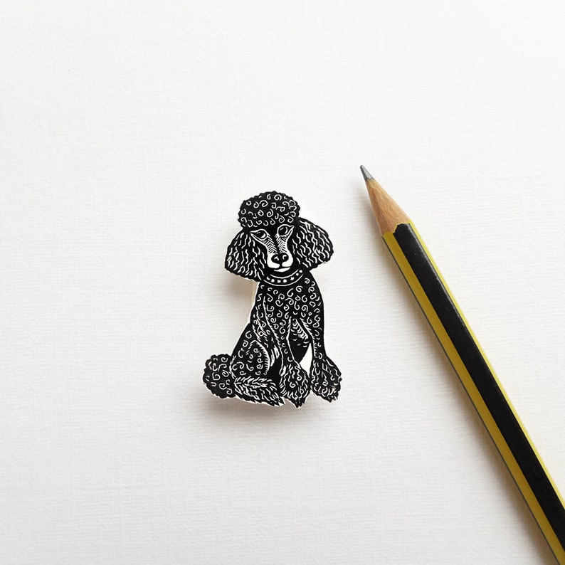 Poodle Brooch, dog pin badge, pretty poodle, dog badge, handmade in the UK image 3