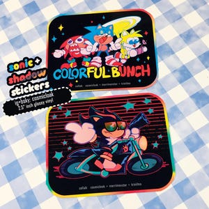 sonic and shadow "Colorful Bunch" - 2.5 inch Vinyl Sticker | silly funny meme movie video games collectible knuckles tails nostalgia