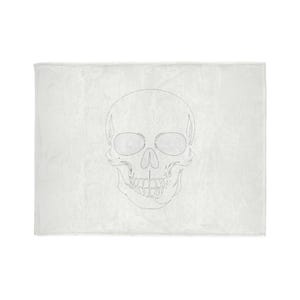 Sketched Skull Plush Blanket — Soft Polyester Throw for Gothic, Halloween & Everyday Cozy Decor