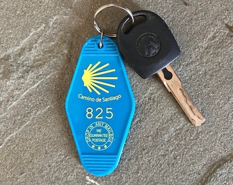 Camino de Santiago Pilgrimage hotel key chain trail marker or ornament