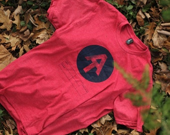 Personalized Custom Appalachian Trail AT hiking logo tshirt your start and ending info. Hand screen printed on a pigment dyed vintage tee.