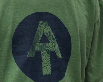 Non-personalized version. Appalachian Trail Logo Shirt. Super soft style hiking t-shirt. This version is just the AT logo. Heather colors