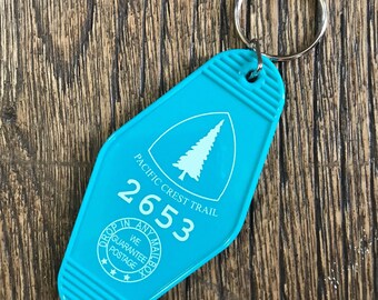 Pacific Crest Trail PCT Vintage hotel key chain trail marker or ornament.