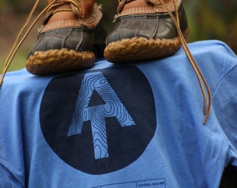 Appalachian Trail AT Shirt. Personalize this t-shirt with your journey's info. Hand screen printed.