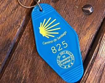 Camino de Santiago Vintage hotel key chain trail marker or ornament