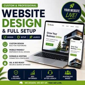 Professional Website Design and Full Setup | Custom Business Website | Domain & Hosting Connection | SEO Ready