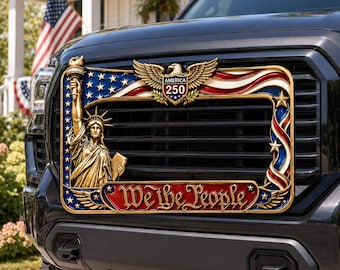 We The People License Plate Holder, America 250 Years Celebration Car Frame, Patriotic USA Auto Decor, Independence Day Gift