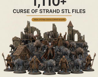 Curse of Strahd STL Bundle: 1,110+ STL files of Ravenloft Terrain, Gothic Horror Minis, Castle & Scatter, 26GB Lifetime Drive Access
