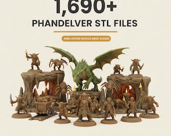 Phandelver DnD STL Bundle: 1,690+ STL files of Lost Mine and Shattered Obelisk Minis, Goblins, Dragons & Cave Terrain, 41GB Drive Access