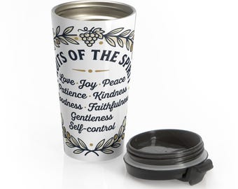 Travel Mug Fruits of the Spirit| Christian Faith Stainless Steel
