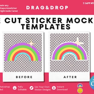 Canva Die Cut Sticker Mockup template, Sticker Mockup, Printify Sticker Mockup, aesthetic sticker mockup, phone sticker mockup, Sticker mock