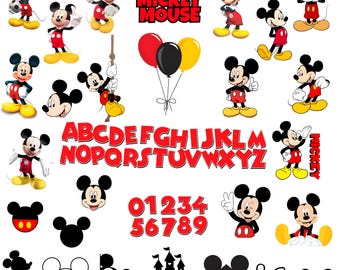 Mickey Mouse PNG Bundle, Mickey Mouse, Sublimation Files Cartoon Bundle, Clipart, Shirts Design, Birthday Decor, Birthday, Digital Download,