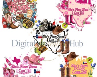She’s From Texas PNGs, Texas Independence Day,  Texas PNG, Texas State Png, Western Cowgirl Design, Texas Girl, Digital Download