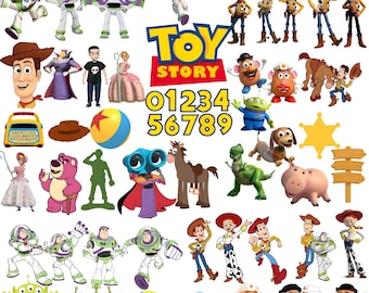 Toy Story PNG Clipart Bundle, Toy Story Birthday PNG, Kids Party Decorations, DIY Printable Designs, Pngs Bundles, Digital Download
