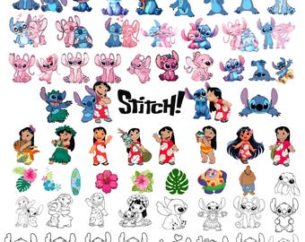 Lilo and Stitch PNG, Lilo & Stitch Watercolor Clipart, Lilo PNG, Stitch PNG, Hand drawn Stitch Lilo, Watercolor Cliparts, Digital Downloads