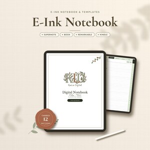 Supernote Boox E-Ink Notebook, reMarkable Templates & Kindle Scribe Notebook, Cornell Notes, Hyperlinked