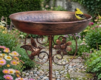 Metal Bird Bath Feeder for Garden, Detachable Cast Iron Bird Feeder, Decorative Outdoor Bird Bath, Patio Yard Decor