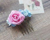 Wedding hair comb - bridal flower hairpiece - flower hair comb - bridal hair accessories - bridal hair comb - spring wedding hair comb