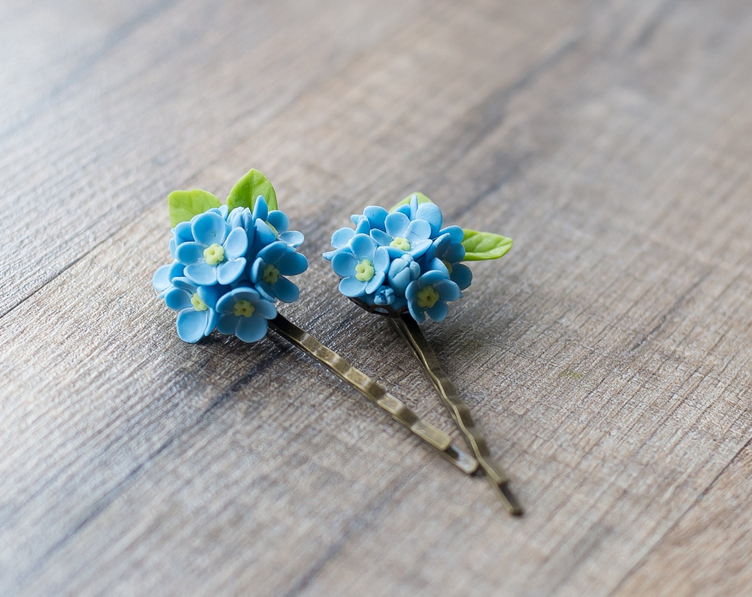 2. Handmade Baby Blue Flower Hair Clip - wide 1
