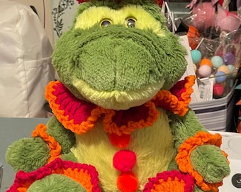 Clown Gator Plush, Unique Stuffed Alligator Toy