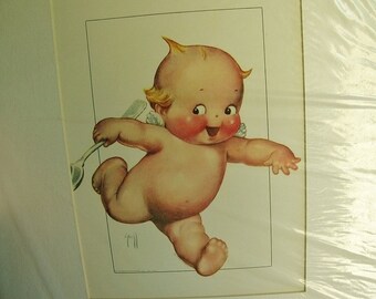 Antique Rose O'Neill Kewpie Lithograph Pictures
