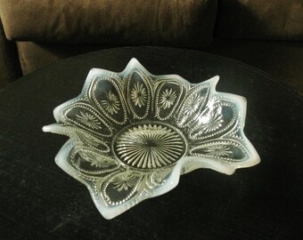 Antique 1906 Northwood Spokes & Wheels Glass Bowl