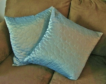 Vintage Turquoise Blue Silk Pillows
