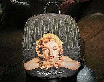 Vintage Marilyn Monroe Black Backpack Purse