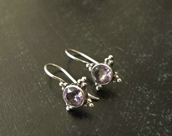 Vintage Amethyst Silver Earrings