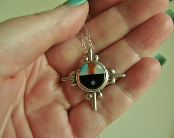 Vintage Zuni Indian Sterling Silver Necklace 19"