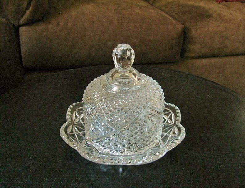 Vintage AVON Glass Butter Dish Etsy