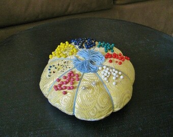 Vintage Yellow Pin Cushion
