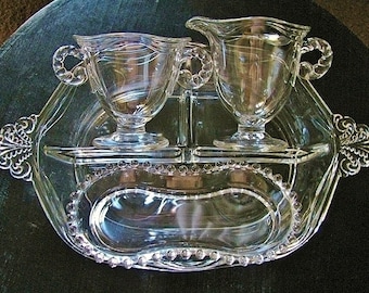 Antique 1950's Fostoria & Imperial Glass Serving Set