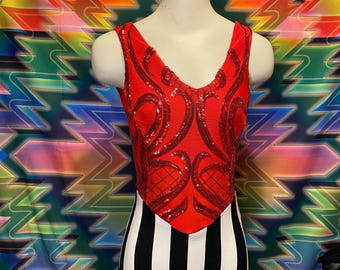 Sequin circus bodysuit/ fire performance bodysuit