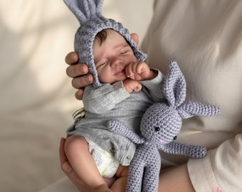 Reborn Baby Doll, 19 Inch Realistic Baby Girl Doll, Open Mouth Vinyl Reborn Doll, Soft Body Lifelike Newborn Doll