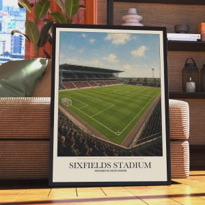 Sixfields Stadium Poster, Northampton Town FC, Football Ground Wall Art Print