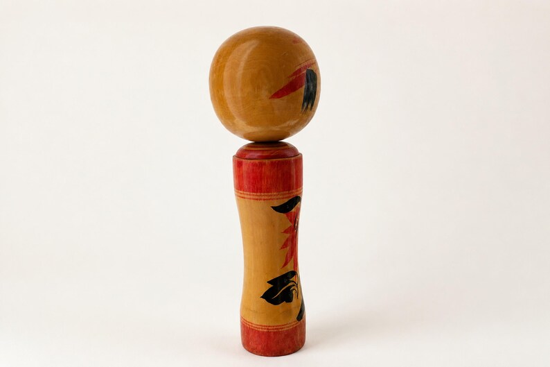 Set of 3 Japanese Wooden Kokeshi Style Dolls, Two Smaller Dolls Marked Usaburo, Shima Onsen Gunma Label, Free EMS Bild 3