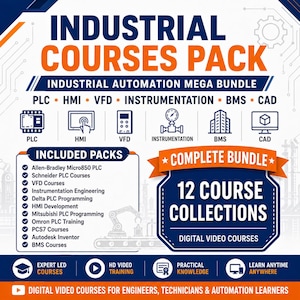Industrial Automation Courses Pack, PLC, HMI, VFD Training