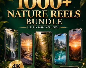 Paket mit über 1000 Naturvideos | KI-Videos, PLR, MRR (Sofort-Download)