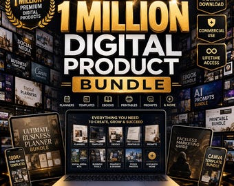 Ultimate Digital Product Bundle | MRR, PLR, Canva Templates, AI Prompts