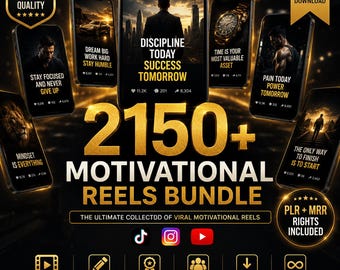 2150+ Motivationsvideos im Paket | Viraler Content für TikTok und Instagram (PLR + MRR)