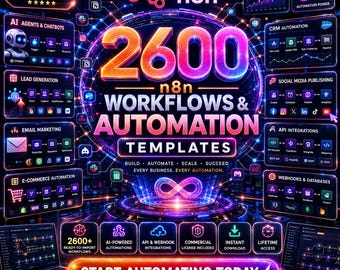 2600+ n8n Arbeitsfluss-Automation Bundle | Vorlagen zur Geschäftsautomatisierung (Sofortdownload)