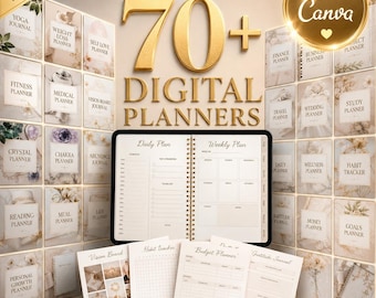Ultimatives digitales Planer-Bundle, bearbeitbarer Canva Life Organizer (Digitaler Download)