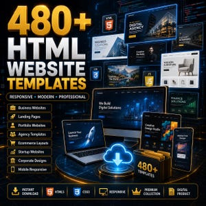 480+ HTML Website Templates: Responsive, SEO-Optimized, Beginner-Friendly Designs, Responsive Layouts, Ready-to-Use