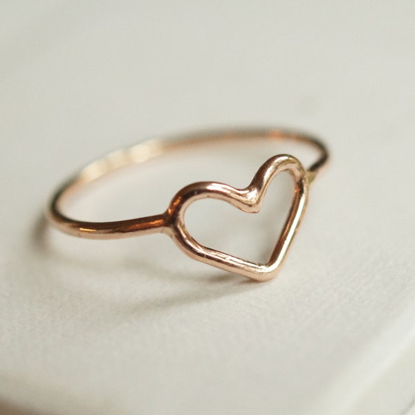 Open Heart Ring - Etsy