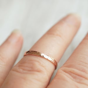Hammered gold ring band.  Rose gold yellow gold.