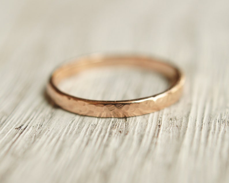 2mm hammered gold band.