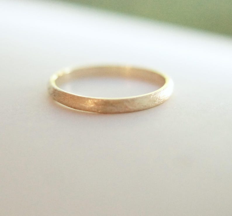 brushed finished gold wedding band